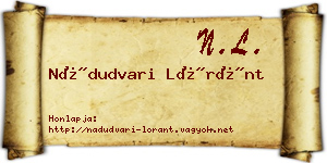 Nádudvari Lóránt névjegykártya