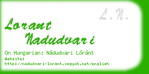 lorant nadudvari business card